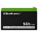 Akumulator żelowy AGM 12V 9Ah 135A (max) Qoltec