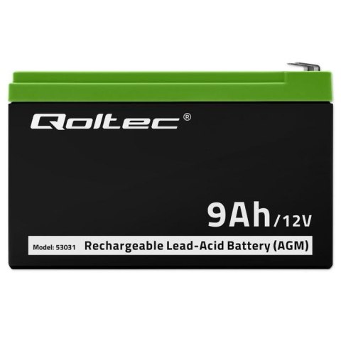 Akumulator żelowy AGM 12V 9Ah 135A (max) Qoltec