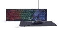 Zestaw 3 w 1 klawiatura multimedialna z podświetleniem RGB z myszką i podkładką Gembird KBS-UML-01
