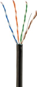 Kabel sieciowy zewnętrzny Gembird FTP kat-5e żelowany 305m czarny
