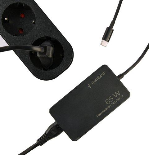 Ładowarka Gan 65W do tabletów i laptopów USB-C Gembird czarna
