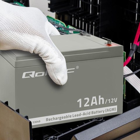 Akumulator żelowy AGM 12V 12Ah Qoltec