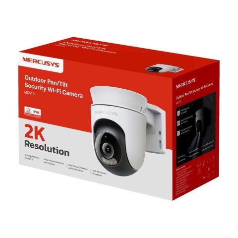 KAMERA zewnętrzna obrotowa WiFi MC510, 2K QHD, czujnik ruchu,tryb nocny kolor, alarm,IP65
