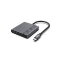 Adapter USB-C męski do HDMI + DP, 4K przy 60 Hz Gembird czarny