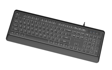 Klawiatura multimedialna z podświetleniem USB (A+C) Gembird KB-UML-04 1.8m czarna
