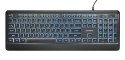 Klawiatura multimedialna z podświetleniem USB (A+C) Gembird KB-UML-04 1.8m czarna