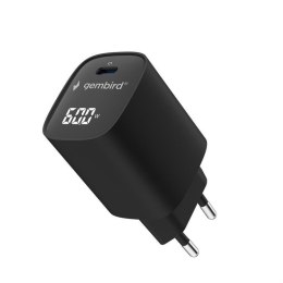 Ładowarka sieciowa Gembird TA-UC-1C-PD60LCD-01-BK PD 1 port USB-C 60W czarna