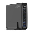 Ładowarka sieciowa Gembird TA-UC-2A4C-PD240-01-BK 6 portów USB 2xA+4xC 240W czarna
