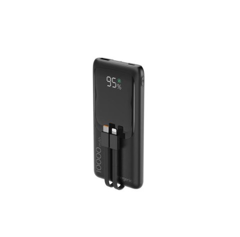 Power Bank Gembird 10000 mAh QC3.0 PD zintegrowane kable 20W czarny