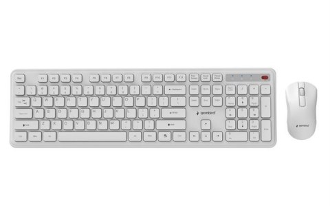Zestaw bezprzewodowy klawiatura i mysz Gembird KBS-WPS-01-W biały