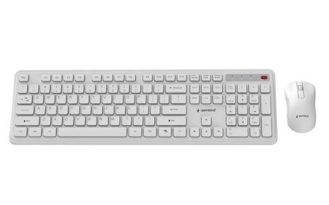 Zestaw bezprzewodowy klawiatura i mysz Gembird KBS-WPS-01-W biały