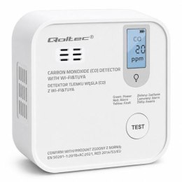Czujnik tlenku węgla, czadu z baterią i detektorem CO2 Qoltec