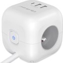 Listwa/Kostka zasilająca Qoltec 3x AC 2x USB 1x USB-C 20W 2m biała